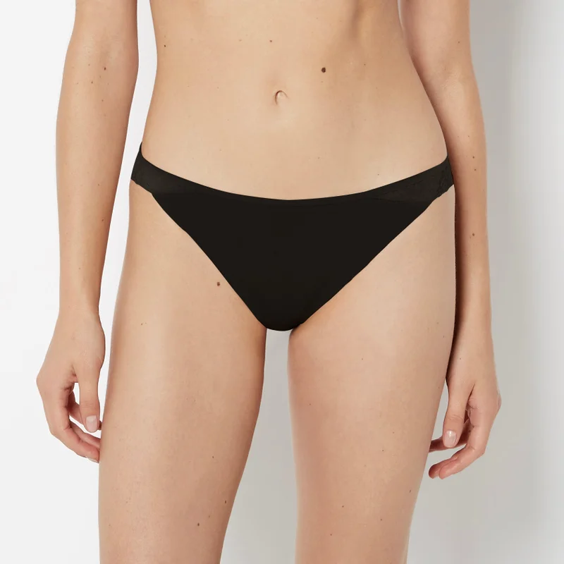 La Senza Cheeky Panty With Lace Trim in Tuxedo